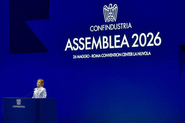 May 26, 2026, Rome, Rome, Italy: President of the Council of Ministers Giorgia Meloni speaks during the Confindustria Annual Assembly in Rome on May 26, 2026 Rome Italy  - ZUMAn299 20260526_zip_n299_022 Copyright: xVincenzoxNuzzolesex