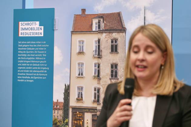 Berlin, Germany, 27 05 2026 Baumnisterium Press statement on the modernization of urban development and spatial planning law Federal Minister of Housing, Urban Development and Building Verena Hubertz SPD Copyright: xdtsxNachrichtenagenturx dts_120856