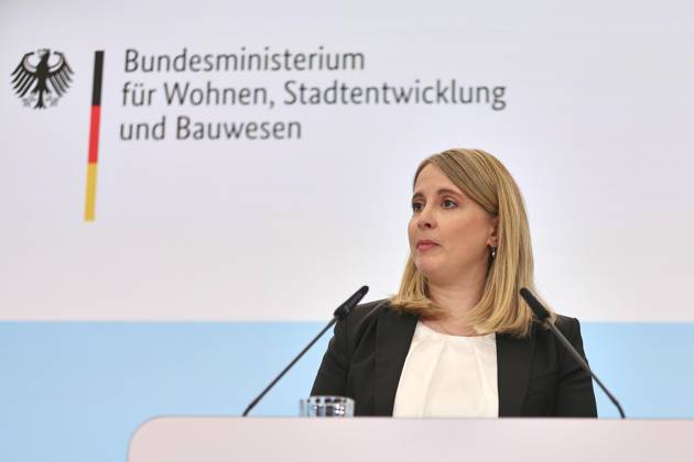 Berlin, Germany, 27 05 2026 Baumnisterium Press statement on the modernization of urban development and spatial planning law Federal Minister of Housing, Urban Development and Building Verena Hubertz SPD Copyright: xdtsxNachrichtenagenturx dts_120852