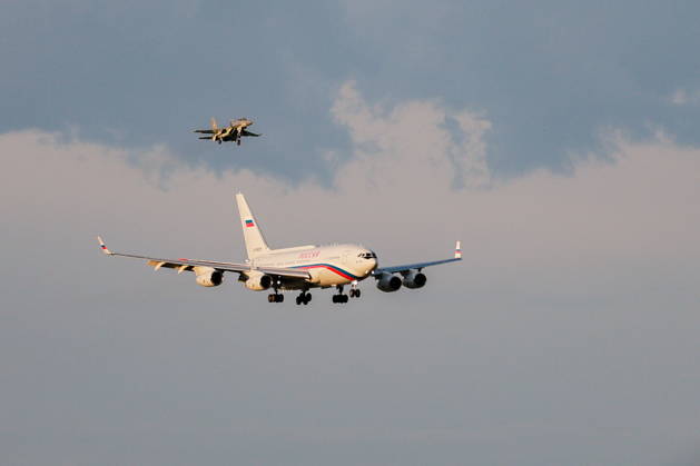 KAZAKHSTAN, ASTANA - MAY 27, 2026: An aircraft carrying Russia s President Putin arrives at Nursultan Nazarbayev International Airport. The Russian president arrived in Kazakhstan on a state visit Astana Kazakhstan  - ZUMAt113 20260527_zaa_t113_427 Copyright: xAlexanderxShcherbakx
