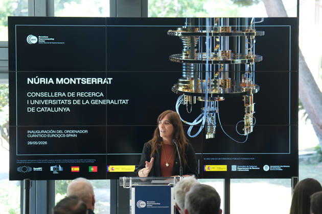 The Barcelona Supercomputing Center presents the MareNostrum Ona quantum computer in Barcelona The Minister of Research and Universities, Núria Montserrat, during the official presentation ceremony and subsequent media attention, at the facilities of the Plaza Eusebi Güell, on May 28, 2026, in Barcelona, Catalonia Spain The technical and institutional meeting brings together the Minister of Research of the Generalitat de Catalunya, the Secretaries of State for Science and Digitalization, the Director of the BSC and the Rector of the UPC to present the operational capabilities of this advanced computing infrastructure, a milestone that reinforces the scientific leadership of the BSC, the Secretaries of State for Science and Digitalization, Copyright: xDavidxZorrakinox 7556384