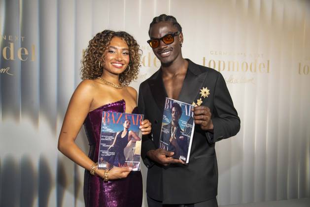 ABB GNTM Aurelie Carina and Ibo Bodi winner at the photocall winner of Germanys Next Topmodel season 2026 at Zoo Palast on 28 05 2026 in Berlin Berlin Germany