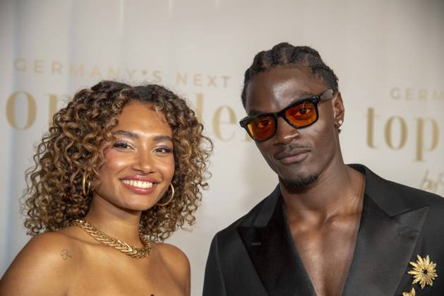 ABB GNTM Aurelie Carina and Ibo Bodi winner at the photocall winner of Germanys Next Topmodel season 2026 at Zoo Palast on 28 05 2026 in Berlin Berlin Germany