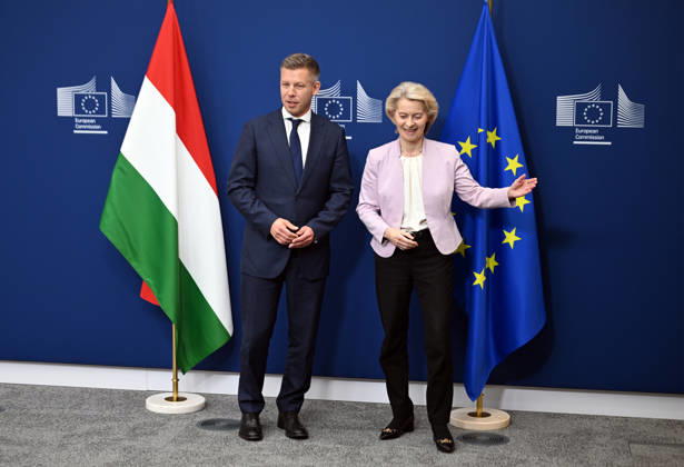 Peter Magyar meets Ursula von der Leyen in Brussels BRUSSELS, BELGIUM - MAY 29: Hungarian Prime Minister Peter Magyar (L) meets with European Commission President Ursula von der Leyen (R) in Brussels, Belgium, on May 29, 2026. Dursun Aydemir Anadolu Brussels Belgium. Editorial use only. Please get in touch for any other usage. Copyright: x2026xAnadoluxDursunxAydemirx