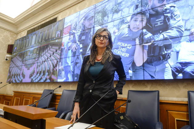 IPA85160440 - Rome Senate presentation of UN special rapporteur s report on the occupied Palestinian territories, pictured is Francesca Albanese Copyright: xSTEFANOxCAROFEIx xSTEFANOxCAROFEIx xFOTOGRAMMAx 85160440