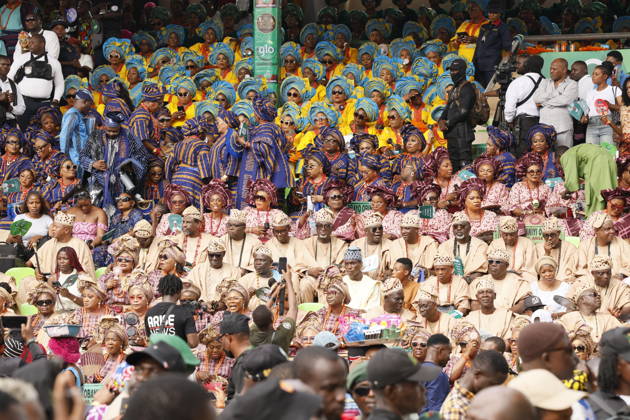 Ojude Oba Festival brings colorful celebrations to Ogun State in Nigeria OGUN STATE, NIGERIA - MAY 29: Traditional Ojude Oba Festival held takes place in honor of the Awujale, the traditional ruler of the Ijebu Kingdom, with residents filling the streets in vibrant traditional attire, in Ogun State in southwestern Nigeria, on May 29, 2026. The festival, symbolizing cultural identity, unity, and togetherness, features music and dancing as participants from different age and social groups join the celebrations. Emmanuel Osodi Anadolu Ogun Nigeria. Editorial use only. Please get in touch for any other usage. Copyright: x2026xAnadoluxEmmanuelxOsodix