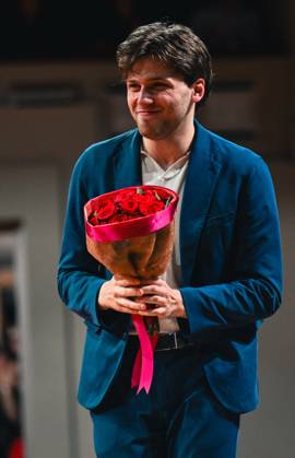 the winner Ettore Pagano of Italy pictured after the final of the 2026 Queen Elisabeth Cello Competition, at the Brussels Bozar concert hall, Saturday 30 May 2026. This year s edition of the competition for career-starting musicians takes place from 4 to 30 May.  EMILExWINDAL 175512748