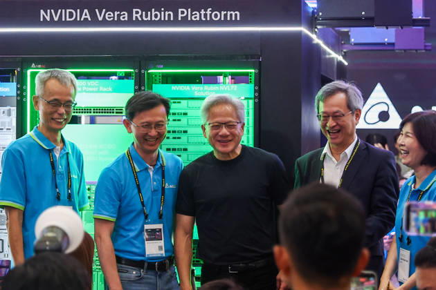 NVIDIA s CEO Jensen Huang visits COMPUTEX TAIPEI 2026 TAIPEI, TAIWAN - JUNE 3: Jensen Huang, the CEO of American multinational tech giant NVIDIA, poses for photos as he visits a booth featuring next-generation AI supercomputing platform NVIDIA Vera Rubin, at the COMPUTEX TAIPEI trade show, in Taipei, Taiwan, on June 3, 2026. COMPUTEX TAIPEI is one of the world’s largest and most significant trade shows, featuring latest technologies, drones, data centres, Artificial Intelligence (AI) technologies, supercomputers, semiconductors products and other things from major international firms such as Nvidia, Intel, NXP and Foxconn. Daniel Ceng Anadolu Taipei Taiwan. Editorial use only. Please get in touch for any other usage. Copyright: x2026xAnadoluxDanielxCengx