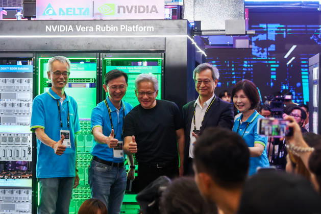 NVIDIA s CEO Jensen Huang visits COMPUTEX TAIPEI 2026 TAIPEI, TAIWAN - JUNE 3: Jensen Huang, the CEO of American multinational tech giant NVIDIA, poses for photos as he visits a booth featuring next-generation AI supercomputing platform NVIDIA Vera Rubin, at the COMPUTEX TAIPEI trade show, in Taipei, Taiwan, on June 3, 2026. COMPUTEX TAIPEI is one of the world’s largest and most significant trade shows, featuring latest technologies, drones, data centres, Artificial Intelligence (AI) technologies, supercomputers, semiconductors products and other things from major international firms such as Nvidia, Intel, NXP and Foxconn. Daniel Ceng Anadolu Taipei Taiwan. Editorial use only. Please get in touch for any other usage. Copyright: x2026xAnadoluxDanielxCengx