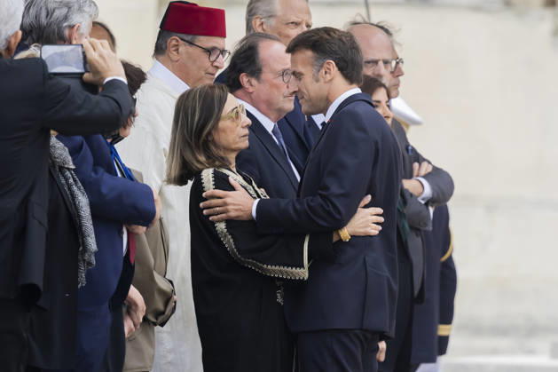 Paris, France June 3, 2026 - National tribute to late French philosopher and sociologist Edgar Morin at the Hotel des Invalides - Sabah Abouessalam, Emmanuel Macron HOMMAGE NATIONAL, EDGAR MORIN, POLITIQUE  Copyright: xVincentxIsorex