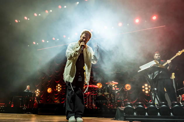 Calum Scott performs at the QUARTERBACK Immobilien ARENA in Leipzig on June 3, 2026 as part of his The Av