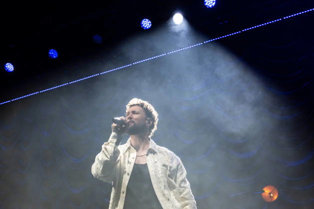 Calum Scott performs at the QUARTERBACK Immobilien ARENA in Leipzig on June 3, 2026 as part of his The Av