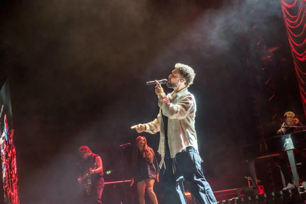 Calum Scott performs at the QUARTERBACK Immobilien ARENA in Leipzig on June 3, 2026 as part of his The Av
