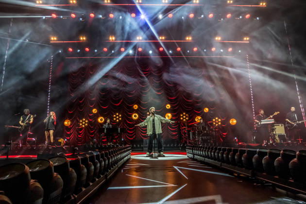 Calum Scott performs at the QUARTERBACK Immobilien ARENA in Leipzig on June 3, 2026 as part of his The Av