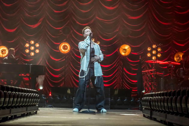 Calum Scott performs at the QUARTERBACK Immobilien ARENA in Leipzig on June 3, 2026 as part of his The Av