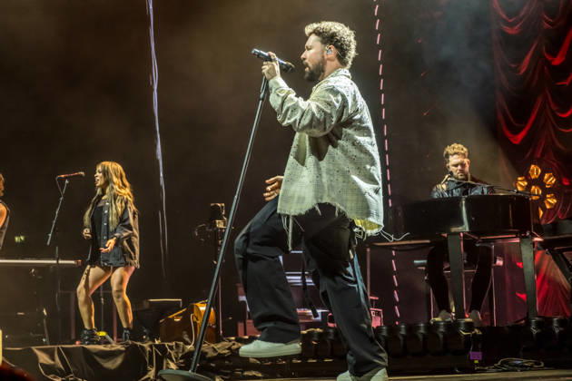 Calum Scott performs at the QUARTERBACK Immobilien ARENA in Leipzig on June 3, 2026 as part of his The Av