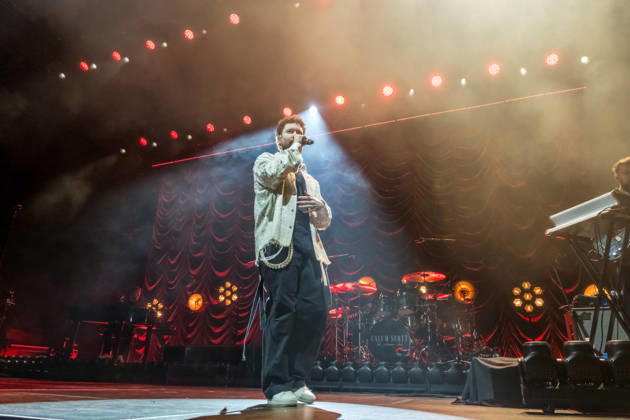 Calum Scott performs at the QUARTERBACK Immobilien ARENA in Leipzig on June 3, 2026 as part of his The Av
