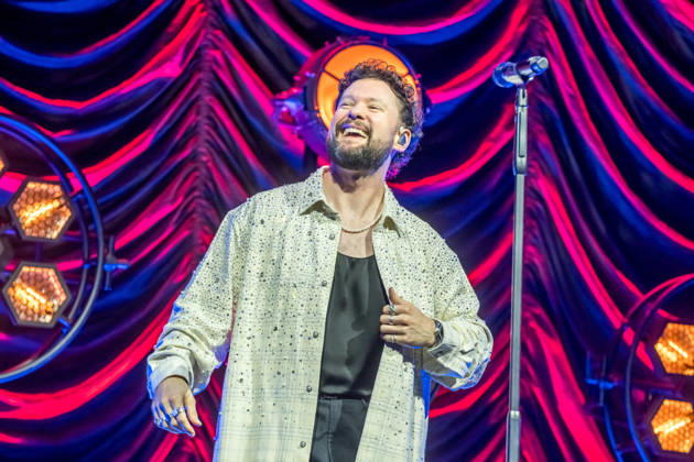 Calum Scott performs at the QUARTERBACK Immobilien ARENA in Leipzig on June 3, 2026 as part of his The Av