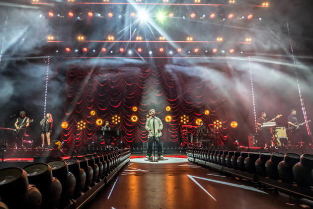 Calum Scott performs at the QUARTERBACK Immobilien ARENA in Leipzig on June 3, 2026 as part of his The Av