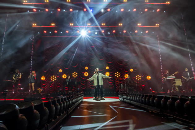 Calum Scott performs at the QUARTERBACK Immobilien ARENA in Leipzig on June 3, 2026 as part of his The Av