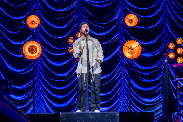 Calum Scott performs at the QUARTERBACK Immobilien ARENA in Leipzig on June 3, 2026 as part of his The Av