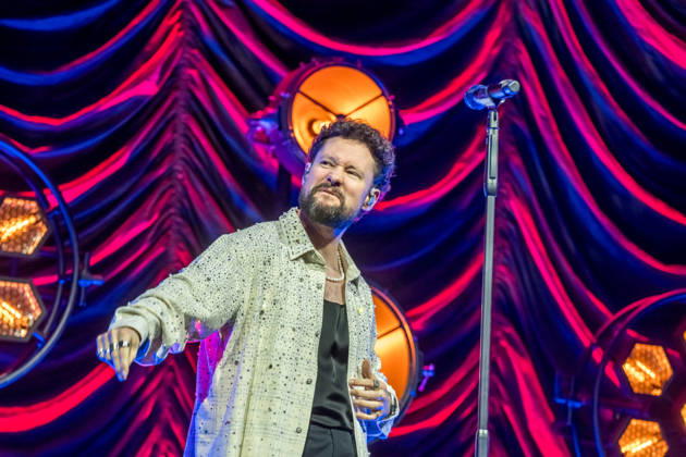 Calum Scott performs at the QUARTERBACK Immobilien ARENA in Leipzig on June 3, 2026 as part of his The Av