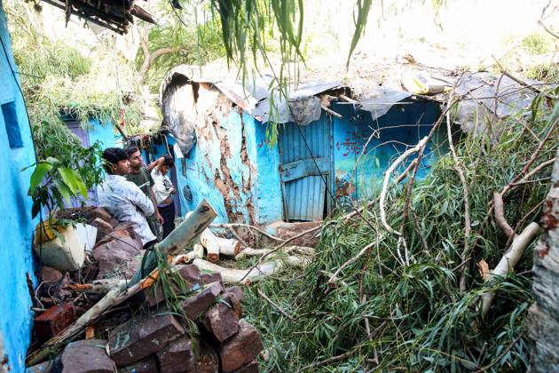 Heavy thunderstorms and pre-monsoon rains cause destruction in Bhopal Bhopal, Jun 05 (ANI): An uprooted tree falls down on a shanty due to heavy thunderstorms and pre-monsoon rains, in Bhopal on Friday. Bhopal Madhya Pradesh India Copyright: xANIx ANI_20260605007