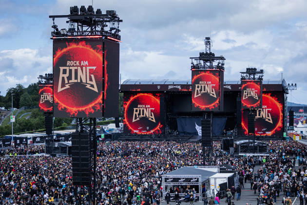 Rock am Ring 2026, 5 6 2026 View of the Utopia Stage from the roof The traditional Rock am Ring festival at the Nürburgring in the Eifel region kicks off the festival season in Germany Rock am Ring will take place this year from 5 to 7 June Around 80 bands and artists will perform on one of the three large stages Nürburg Nürburgring Rhineland-Palatinate Germany Copyright: xSebastianxDerixx