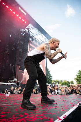 Singer Nico Sallach from the German metalcore and trancecore band Electric Callboy will bring ecstasy to the audience with a high-energy show on the Utopia Stage main stage at Rock im Park 2026 German metalcore and trancecore band Electric Callboy will bring ecstasy to the audience with a high-energy show on th