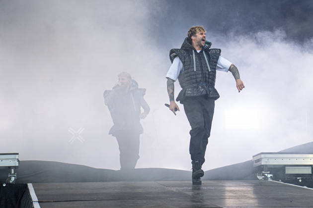 Singer Sebastian Sushi Biesler from the German metalcore and trancecore band Electric Callboy will bring ecstasy to the audience with a high-energy show on the Utopia Stage main stage at Rock im Park 2026 Nuremberg Zeppelinfeld Bavaria Germany