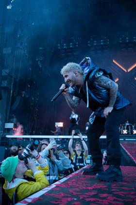 Singer Nico Sallach from the German metalcore and trancecore band Electric Callboy will bring ecstasy to the audience with a high-energy show on the Utopia Stage main stage at Rock im Park 2026 German metalcore and trancecore band Electric Callboy will bring ecstasy to the audience with a high-energy show on th