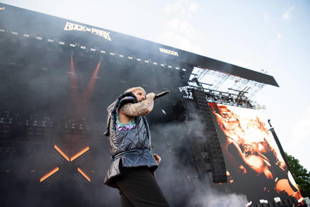 Singer Nico Sallach from the German metalcore and trancecore band Electric Callboy will bring ecstasy to the audience with a high-energy show on the Utopia Stage main stage at Rock im Park 2026 German metalcore and trancecore band Electric Callboy will bring ecstasy to the audience with a high-energy show on th