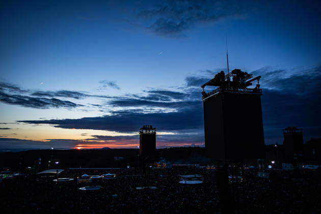 Rock am Ring 2026, 5 6 2026 Festival site at sunset The traditional Rock am Ring festival at the Nürburgring in the Eifel region kicks off the festival season in Germany Rock am Ring will take place this year from 5 to 7 June Around 80 bands and artists will perform on one of the three large stages Nürburg Nürburgring Rhineland-Palatinate Germany Copyright: xSebastianxDerixx