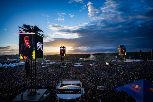 Rock am Ring 2026, 5 6 2026 Festival site shortly before sunset The traditional Rock am Ring festival at the Nürburgring in the Eifel region kicks off the festival season in Germany Rock am Ring will take place this year from 5 to 7 June Around 80 bands and artists will perform on one of the three large stages Nürburg Nürburgring Rhineland-Palatinate Germany Copyright: xSebastianxDerixx