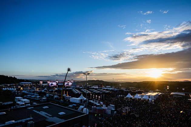 Rock am Ring 2026, 5 6 2026 Festival site just before sunset The traditional Rock am Ring festival at the Nürburgring in the Eifel region kicks off the festival season in Germany Rock am Ring will take place this year from June 5 to 7 Around 80 bands and artists will perform on one of the three large stages Nürburg Nürburgring Rhineland-Palatinate Germany Copyright: xSebastianxDerixx