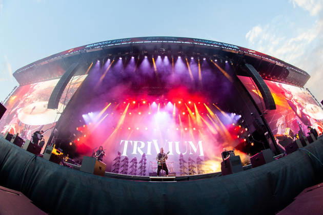 Light show during the performance of the American heavy metal band Trivium as part of the Rock am Ring 2026 festival at the Nürburgring Nürburg Rock am Ring Rheinland Pfalz Germany