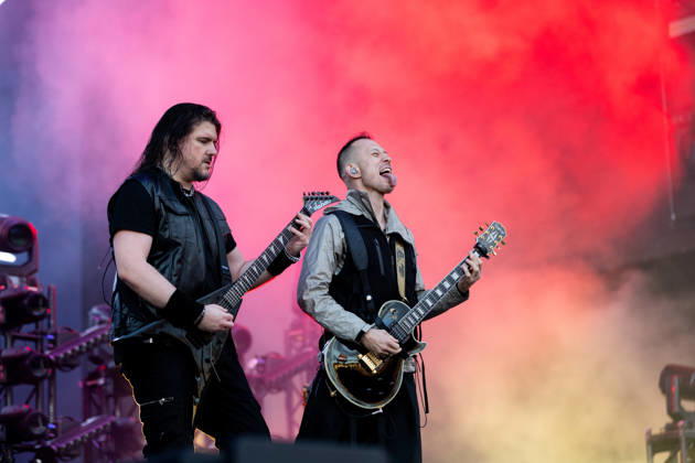 Corey Beaulieu guitar and Matthew Heafy vocals, guitar during the performance of the American heavy metal band Trivium as part of the Rock am Ring 2026 festival at the Nürburgring Nürburg Rock am Ring Rheinland Pfalz Germany