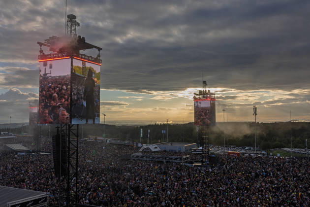 Rock am Ring 2026 05 06 26 Sunset and fire First festival day on Friday, 05 06 2026, at Rock am Ring 2026 at the Nürburgring in the Eifel The three-day music festival lasts until Sunday, 07 06 2026, and is one of the largest open air festivals in Germany Nürburg Nürburgring Rhineland-Palatinate Germany Copyright: xMarcxJohnx