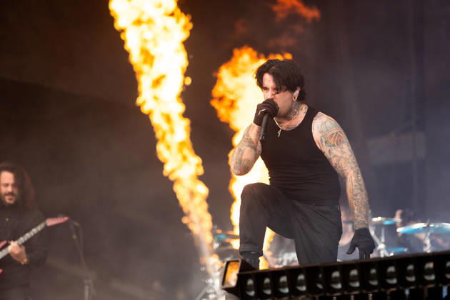 Daniel Winter Bates singing during the performance of the British metalcore band Bury Tomorrow as part of the Rock am Ring 2026 festival at the Nürburgring Nürburg Rock am Ring Rheinland Pfalz Germany