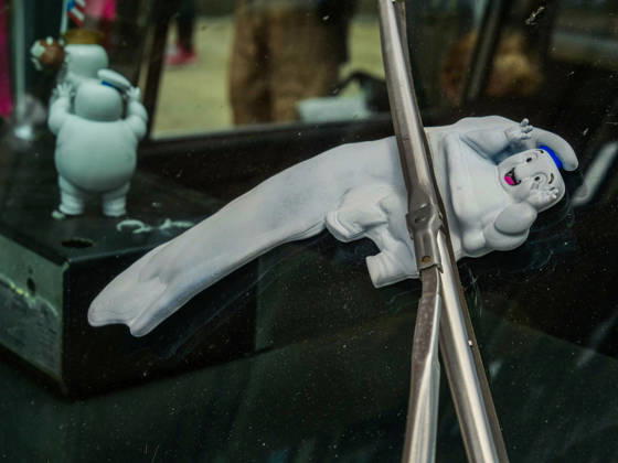 June 6, 2026, New York, New York, USA: Stay Puft Marshmallow Man on a windshield at Ghostbusters Day 2006 at Hook & Ladder 8 Tribeca NYC..A street celebration fundraiser benefiting the FDNY Foundation at the beloved firehouse .famous in the Ghostbuster movie franchise with Ecto-1 vehicle displays, music,. fan merchandise and special guests. New York USA  - ZUMAh156 20260606_znp_h156_006 Copyright: xMiloxHessx