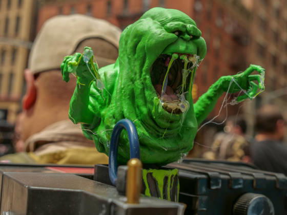 June 6, 2026, New York, New York, USA: Slimer the gluttonous green ghost at Ghostbusters Day 2006 at Hook & Ladder 8 Tribeca NYC..A street celebration fundraiser benefiting the FDNY Foundation at the beloved firehouse .famous in the Ghostbuster movie franchise with Ecto-1 vehicle displays, music,. fan merchandise and special guests. New York USA  - ZUMAh156 20260606_znp_h156_007 Copyright: xMiloxHessx