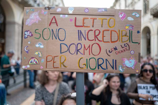 IPA85406953 - Turin. PRIDE 2026 more than 150,000 people parade through the streets of the city center. Pictured: images from Pride  Copyright: xRiccardoxGIordanox xRiccardoxGiordanox 85406953