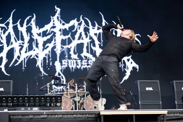 Marc Zelli Zellweger singing during the performance of the Swiss metal band Paleface Swiss as part of the Rock am Ring 2026 festival at the Nürburgring Nürburg Rock am Ring Rheinland Pfalz Germany