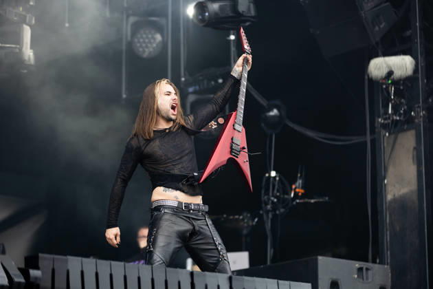 Yannick Lehmann guitar during the performance of the Swiss metal band Paleface Swiss as part of the Rock am Ring 2026 festival at the Nürburgring Nürburg Rock am Ring Rheinland Pfalz Germany