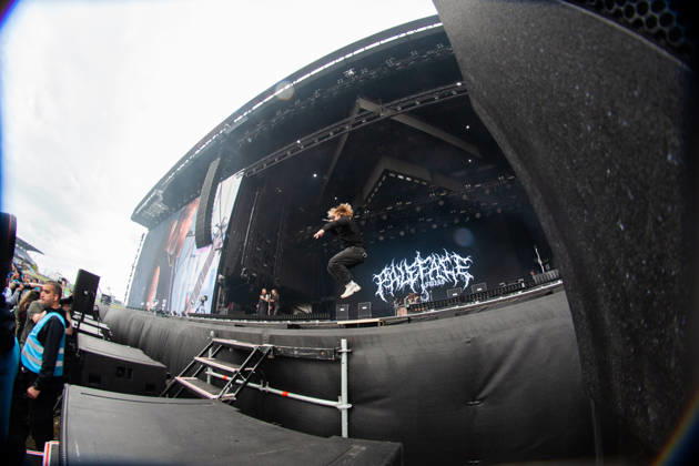 Marc Zelli Zellweger singing during the performance of the Swiss metal band Paleface Swiss as part of the Rock am Ring 2026 festival at the Nürburgring Nürburg Rock am Ring Rheinland Pfalz Germany