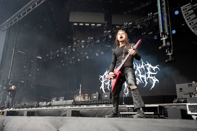 Yannick Lehmann guitar during the performance of the Swiss metal band Paleface Swiss as part of the Rock am Ring 2026 festival at the Nürburgring Nürburg Rock am Ring Rheinland Pfalz Germany