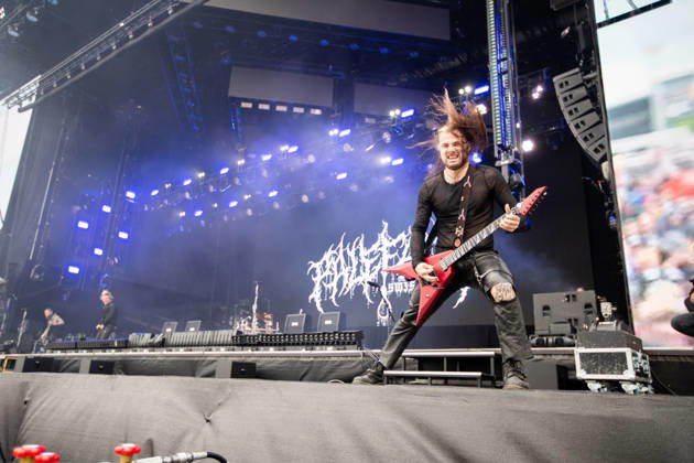 Yannick Lehmann guitar during the performance of the Swiss metal band Paleface Swiss as part of the Rock am Ring 2026 festival at the Nürburgring Nürburg Rock am Ring Rheinland Pfalz Germany