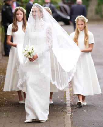 The Wedding of Harriet Sperling to Peter Phillips Harriet Sperling, together with bridesmaids Georgina Sperling, Savannah Phillips and Isla Phillips arrives for her wedding to Peter Phillips at All Saints Church, Kemble, Gloucestershire, UK, on the 6th June 2026. Picture by James Whatling Kemble All Saints Church Gloucestershire United Kingdom  WHA-0825