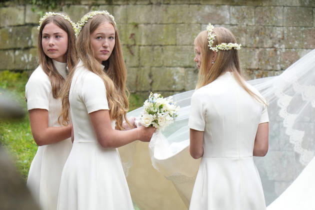 The Wedding of Harriet Sperling to Peter Phillips Georgina Sperling, Savannah Phillips and Isla Phillips attend the Wedding of Harriet Sperling to Peter Phillips at All Saints Church, Kemble, Gloucestershire, UK, on the 6th June 2026. Picture by James Whatling Kemble All Saints Church Gloucestershire United Kingdom  WHA-0825