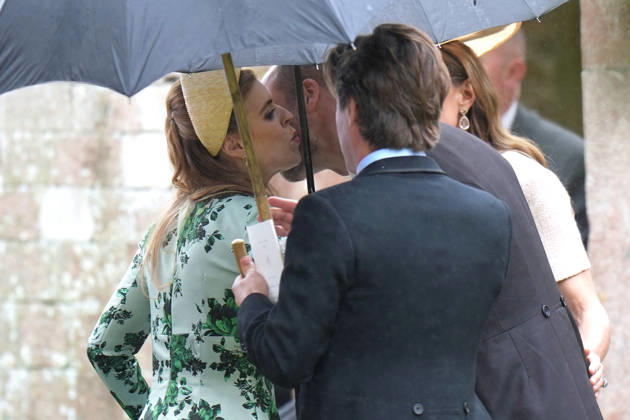 The Wedding of Harriet Sperling to Peter Phillips Princess Beatrice kisses Prince William as they attend the Wedding of Harriet Sperling to Peter Phillips at All Saints Church, Kemble, Gloucestershire, UK, on the 6th June 2026. Picture by James Whatling Kemble All Saints Church Gloucestershire United Kingdom  WHA-0825